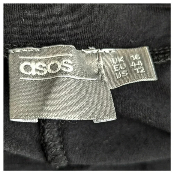 ASOS Black Dolman Jersey Shift Dress Size 12 Tunic Stretch Knee Length - Picture 7 of 9